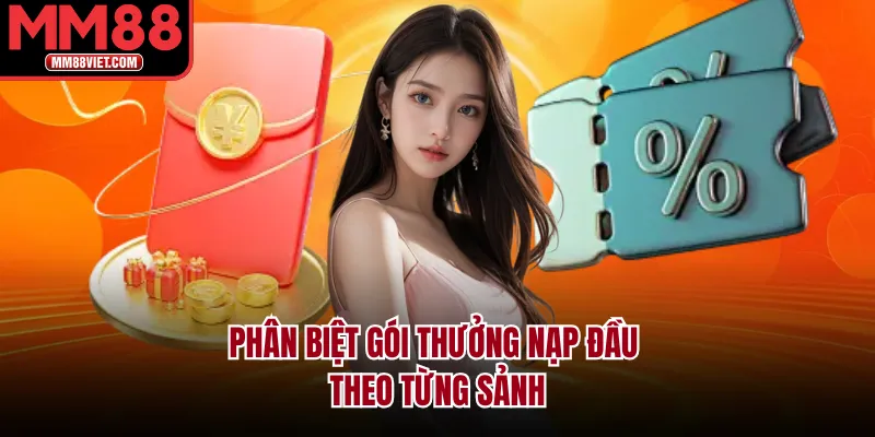 Phân biệt gói thưởng nạp đầu theo từng sảnh